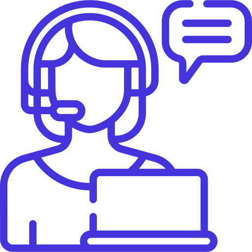 icon of a customer service person with a headset on