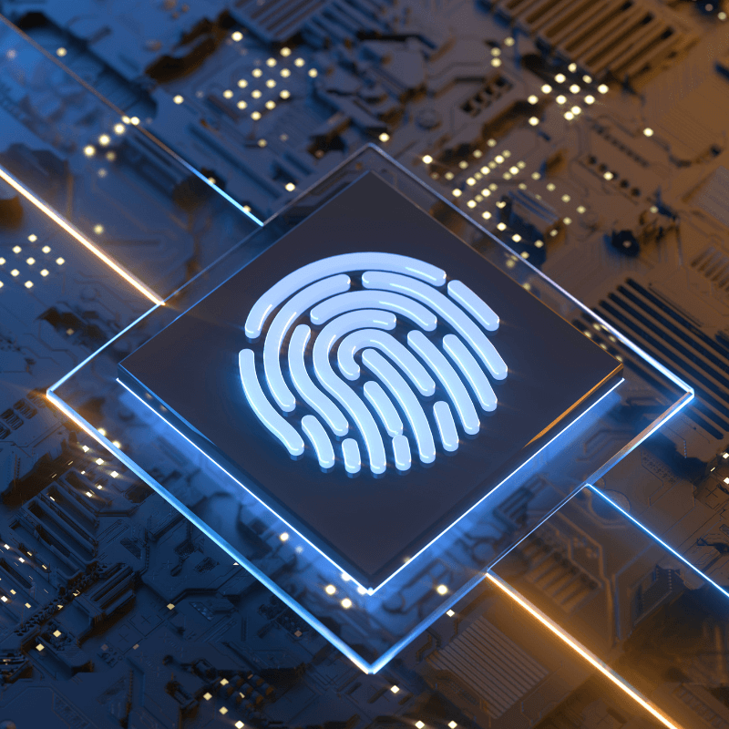 image of a fingerprint on a motherboard