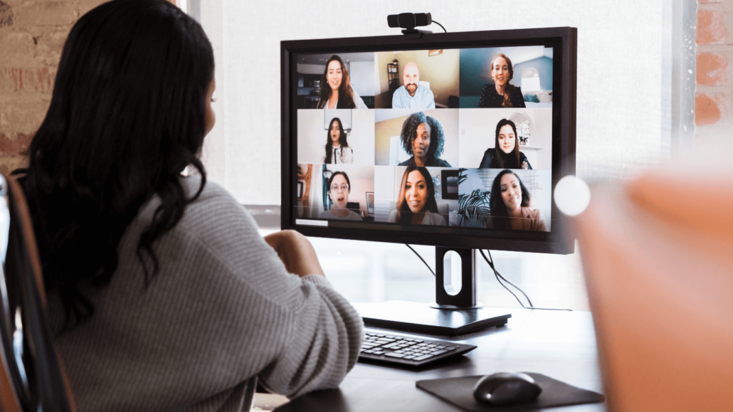 woman in an online meeting