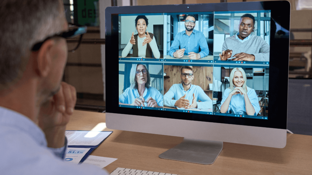 A man looking having a videocall